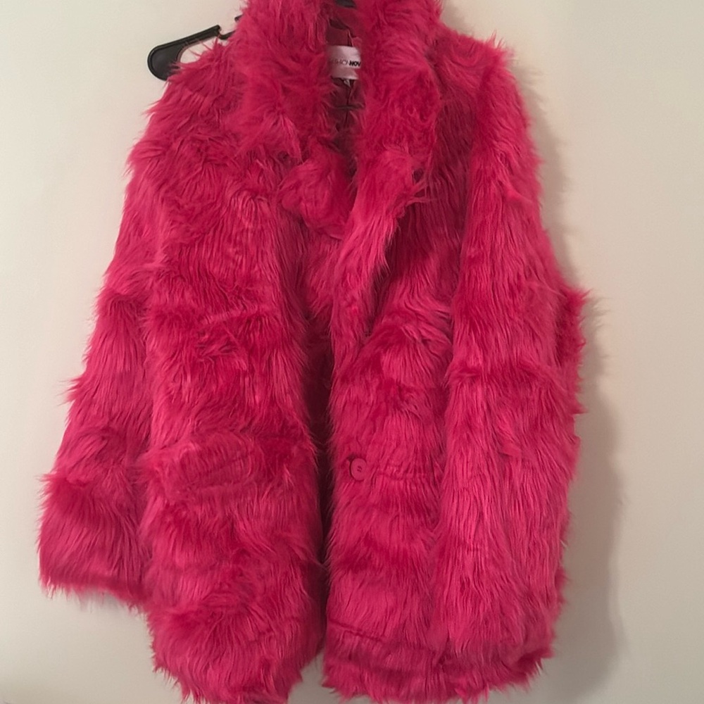 Fashion Nova Hot Pink Faux Fur Coat